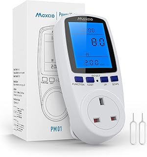 Compteur d'énergie maxico avec écran lcd rétroéclairé prise britannique 13a analyseur de consommation