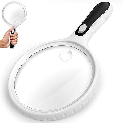 Loupe avec lumière, loupe extra large, lentille de loupe 2x éclairée par 3