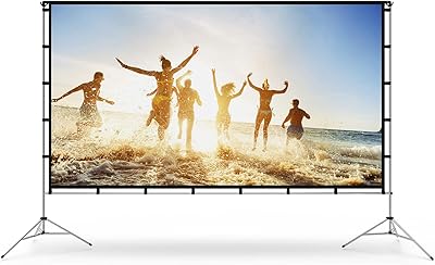 Écran de projecteur avec support, famvo 100 pouces pliable 16:9 hd 4k écran