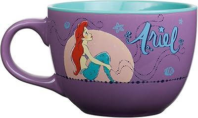 Silver buffalo disney's little mermaid princess ariel moonlight tasse à soupe en céramique