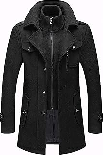 Manteau long pour hommes en laine chaud veste d'hiver business casual