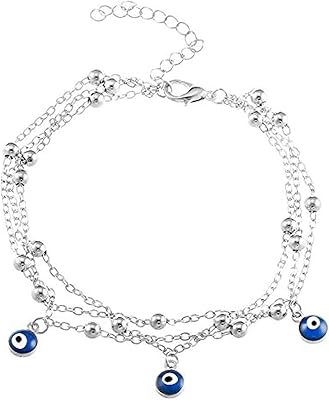 Bracelet de cheville en perles yeux bleus turcs à la mode pour femmes