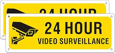 Panneaux de vidéosurveillance extérieurs, panneau d'avertissement en métal réfléchissant pour système de surveillance