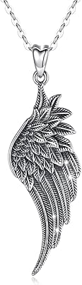 Collier ailes d'ange en argent sterling 925 avec chaîne de 18 pouces, bijoux