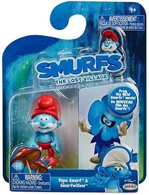 Le village perdu papa schtroumpf poupée schtroumpfs en saule (pack de 2)