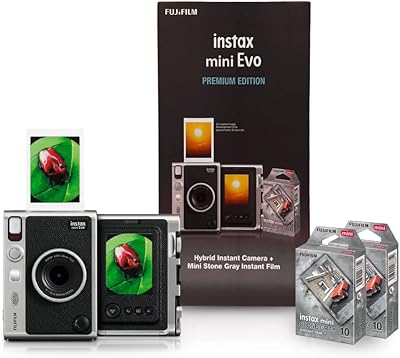 Appareil photo fujifilm instax mini evo hybrid premium edition avec 20 images