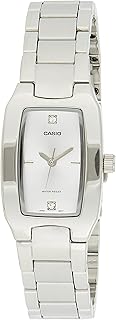Montre casio pour femme, cadran argenté, bracelet en acier inoxydable - ltp-1165a-7c2df