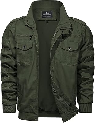 Veste militaire en coton pour homme, blouson aviateur cargo avec manteau de travail
