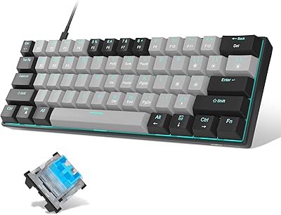Clavier mécanique magiji 60 % pour les jeux avec touches bleues et rétroéclairage