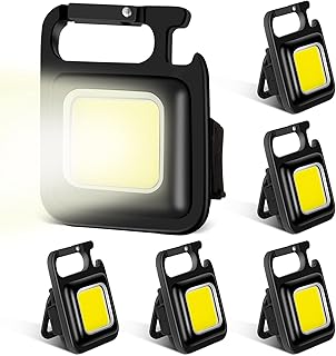 6 mini lampes porte-clés cob rechargeables et lumineuses, mini lampe de poche 500 lumens avec support pliable, décapsuleur et base magnétique, 4 modes d'éclairage, lampe de travail de marche magnétique. Diaytar Sénégal : Le e-commerce qui change la donne