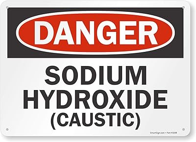 Panneau intelligent "danger - hydroxyde de sodium caustique" | 10" x 14" aluminium. Explorez un monde de bonnes affaires sur Diaytar Sénégal