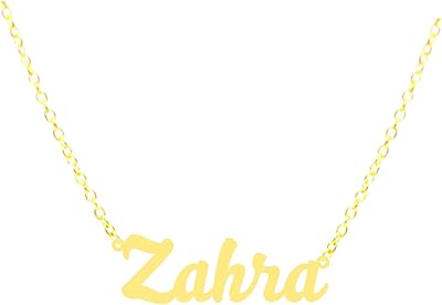 Collier plaqué or 21 carats portant le nom zahraa or