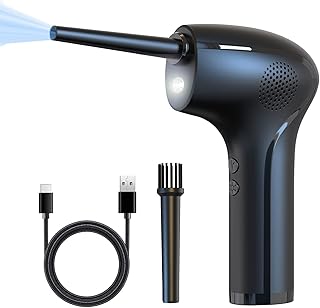 Dépoussiéreur d'air électrique, sèche-poussière d'ordinateur avec lumière led, souffleur d'air sans fil rechargeable