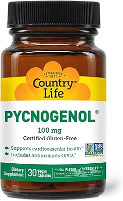 Capsules végétariennes country life 100 mg pycnogenol, 30 gélules