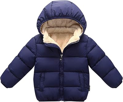 Manteau d'hiver pour jeunes enfants avec capuche amovible et coupe-vent, neige