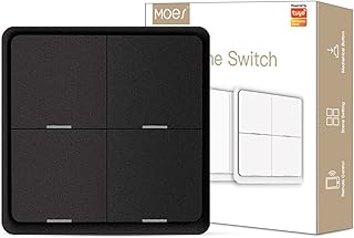Moes 4 gangs zigbee sans fil 12 commutateur de scène bouton-poussoir mécanique alimenté