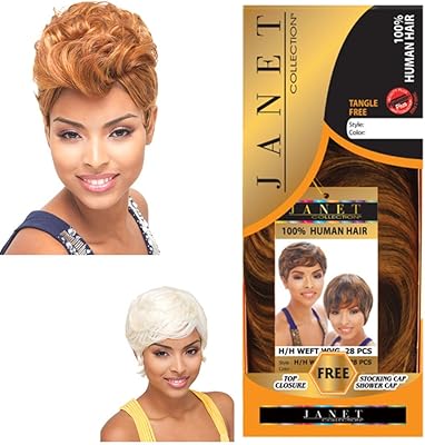 Janet weft 28pcs tissage 100% cheveux humains (1b)