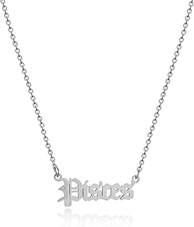 Collier du zodiaque anglais ancien en argent/or pour femmes, pendentif lettre, collier d'astrologie