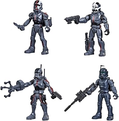 Figurine star wars commando clash de mission fleet, 4 pièces, échelle 2,5 pouces