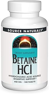 Source naturals betaine hcl source (650 mg, multicolore) - 180 comprimés
