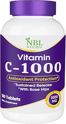 Vitamine c naturelle nbl 1000 mg, libération prolongée avec rose musquée, protection antioxydante*