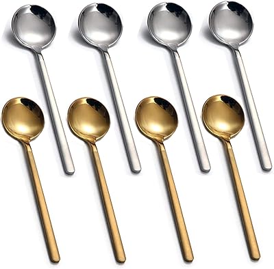 Amzoya 8 pièces cuillères à café cuillères à thé en acier inoxydable cuillères