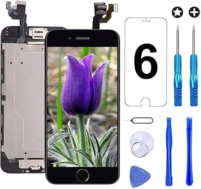 Brenonnac écran tactile lcd de remplacement noir pour iphone 6 avec caméra