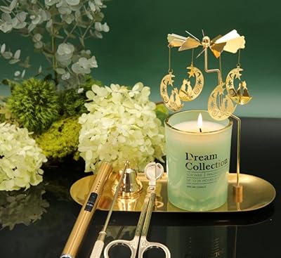 15 pièces bougies rotatives avec plateau et ensemble de coupe-mèche de bougie. bougie