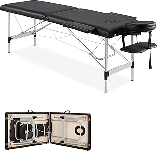Table-lit de massage pliable portable à 3 sections tattoo gizmo avec sac