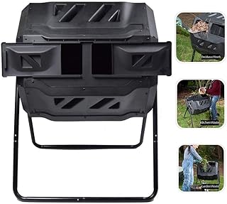 Poubelle à compost ejaardenkart avec 2 gobelets à compost rotatifs, poubelle à compost