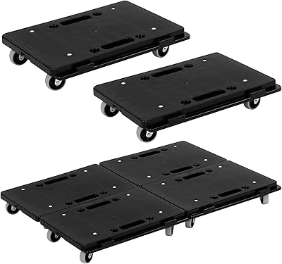 Ensemble de 6 roulettes pour meubles dolly, 4 roues télescopiques robustes, petites roues