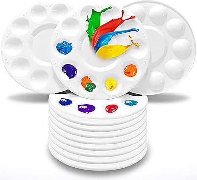 12 pièces palettes de peinture plateau de peinture en plastique pour enfants adultes