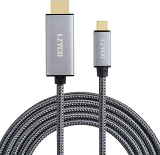 Câble lzeko usb c vers hdmi 10 pieds, câble hdmi 4k @ 60