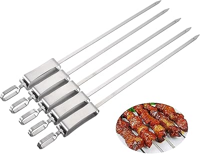 Brochettes de barbecue tami's, brochettes de barbecue en acier inoxydable de 18 pouces