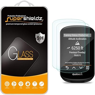 Protecteur d'écran en verre trempé super shields pour garmin edge 530 et edge