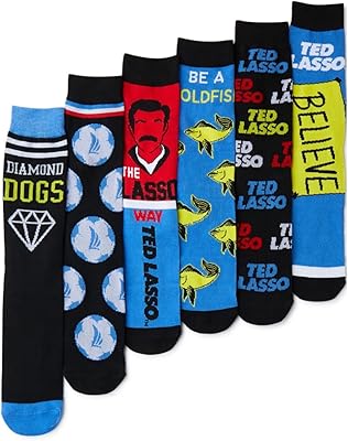 Ensemble de chaussettes rondes ted lasso 6 pièces multicolore taille unique
