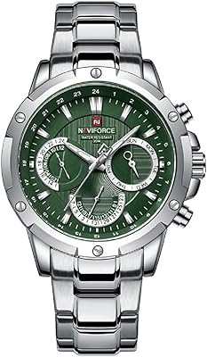 Montre analogique multifonction pour homme avec visage souriant, cadran, boîtier en acier