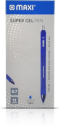 Jeu de stylos gel maxi 0,7 mm en paquet de 12, bleu, gp7b
