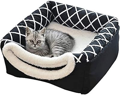 Lit pour chat pliable et auto-chauffant 2 en 1 pour petits chats lavable