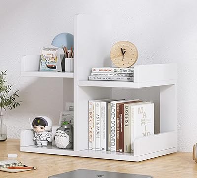 Étagère de bureau en bois u-home, petite bibliothèque, organisateur de fournitures et d'accessoires