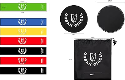 Urban circle lot de 7 bandes de résistance en latex avec paire