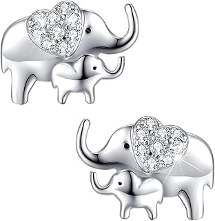 Boucles d'oreilles éléphant pour fille et femme, boucles d'oreilles en argent sterling 925
