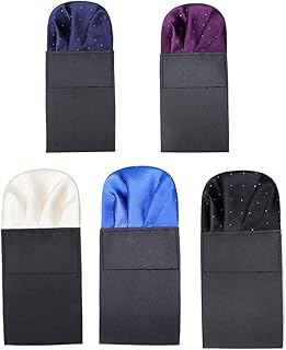 Ensemble de 5 pièces de pochettes de costume pré-pliées pour hommes, costume