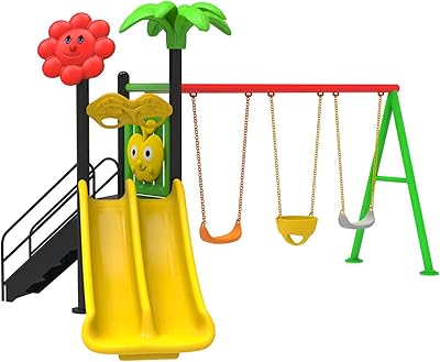 Balançoire extérieure pour enfants avec portique d'escalade extérieur, ensemble de jeu multijoueur