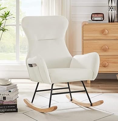 Chaise à bascule hansons pour chambre d'enfant, chaise à bascule rembourrée moderne