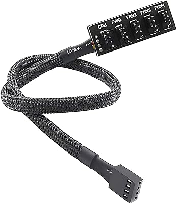 Unikstone pwm fan hub, pc cpu cooler 4 pin/3pin fan power cable hub