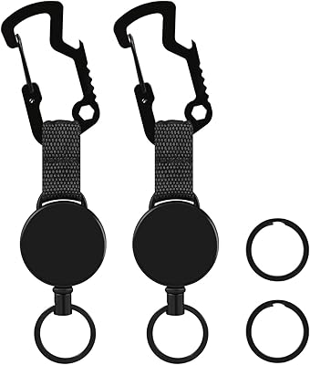 Porte-clés rétractable robuste avec clip de ceinture et porte-clés porte-clés multi-outils, cordon