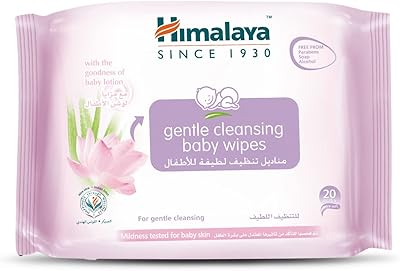 Lingettes nettoyantes douces himalaya sans alcool ni paraben pour peaux sensibles pour enfants