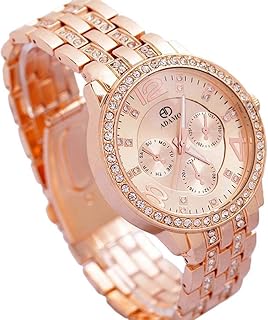Montre analogique adamo en acier inoxydable or rouge pour femme 839kkm21