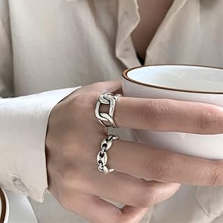 Aimier s925 punk pile maillons chaîne jointures demi-ouverte géométrique bague d'orteil gothique midi bande anneau pour femmes filles. Diaytar : L'intelligence commerciale au service du client